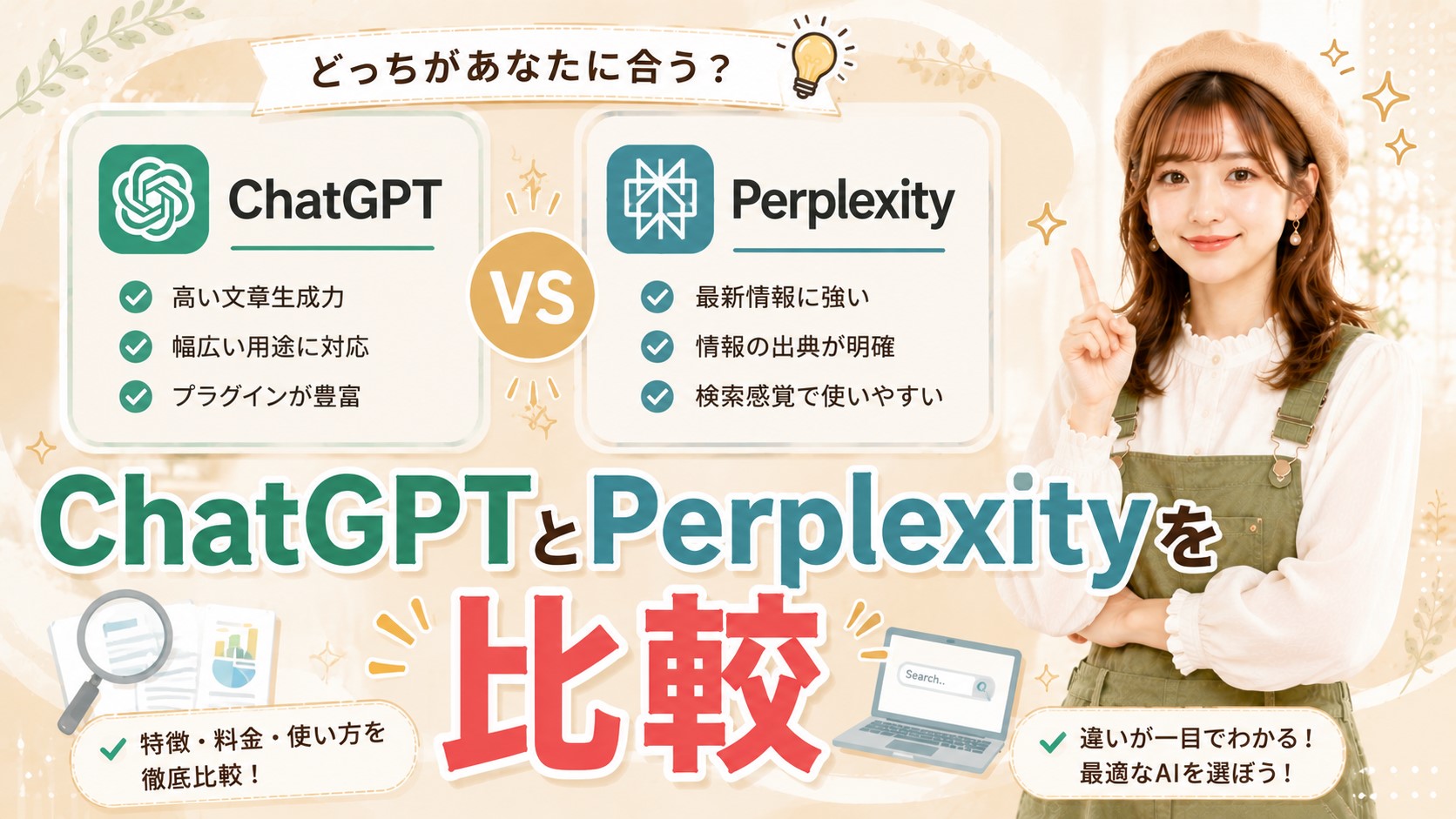 ChatGPTとPerplexityを比較