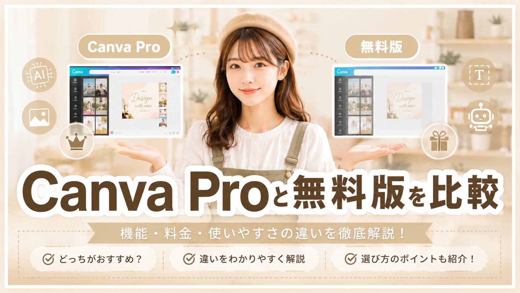 Canva Proと無料版を比較　