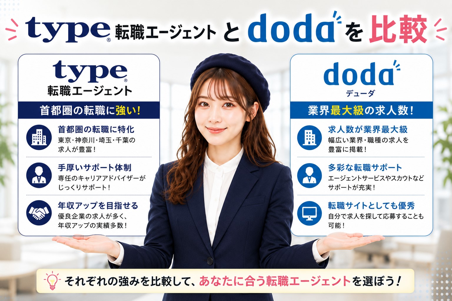 type転職エージェントとdodaを比較