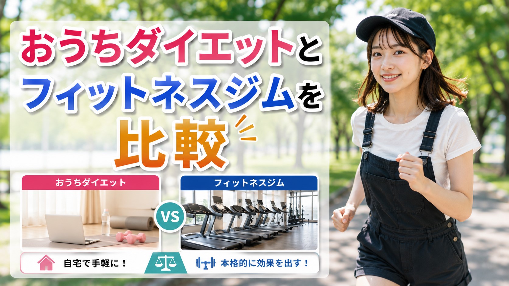 おうちダイエットとフィットネスジムを比較
