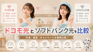 ドコモ光とソフトバンク光を比較