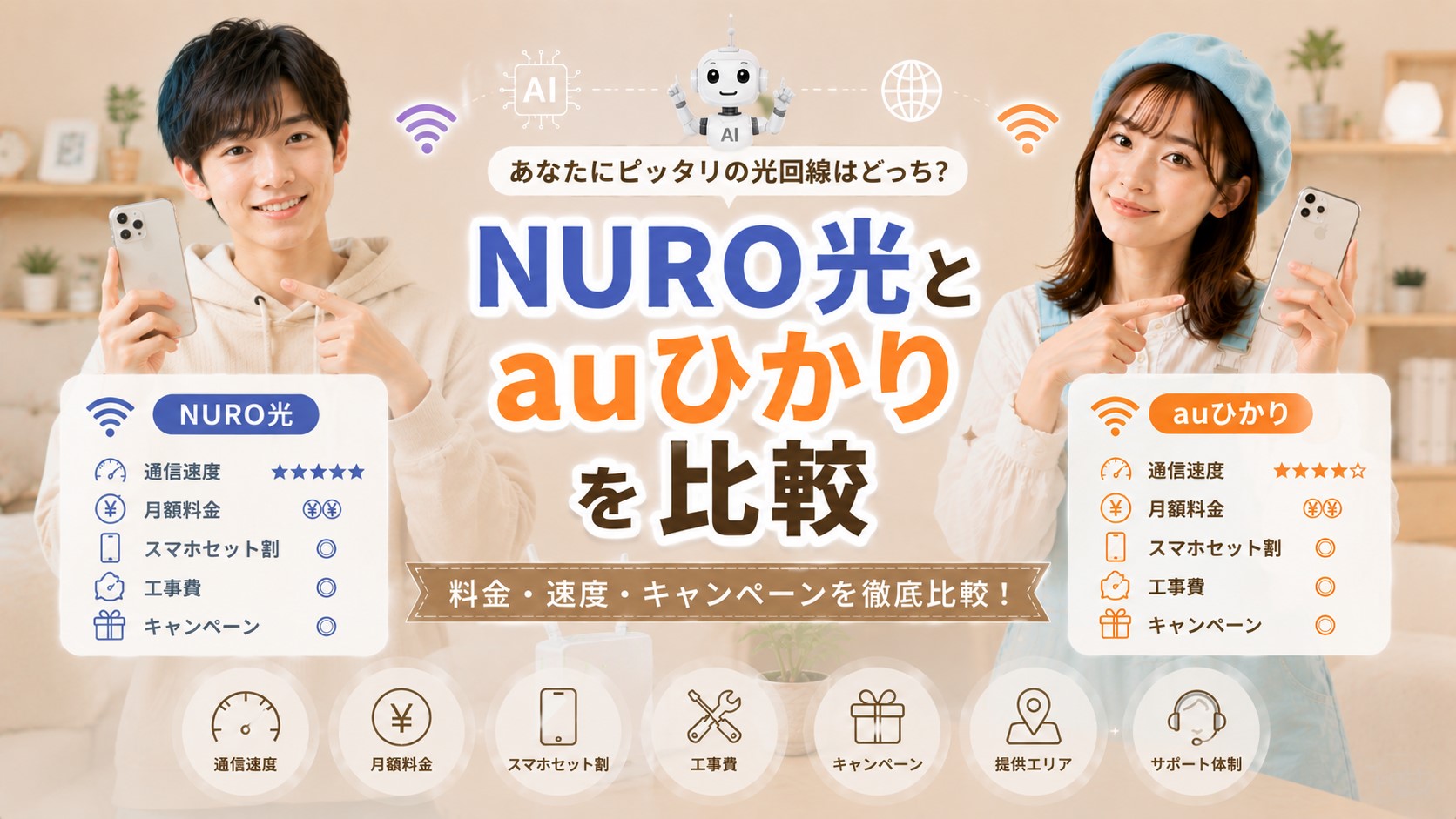 NURO光とauひかりを比較