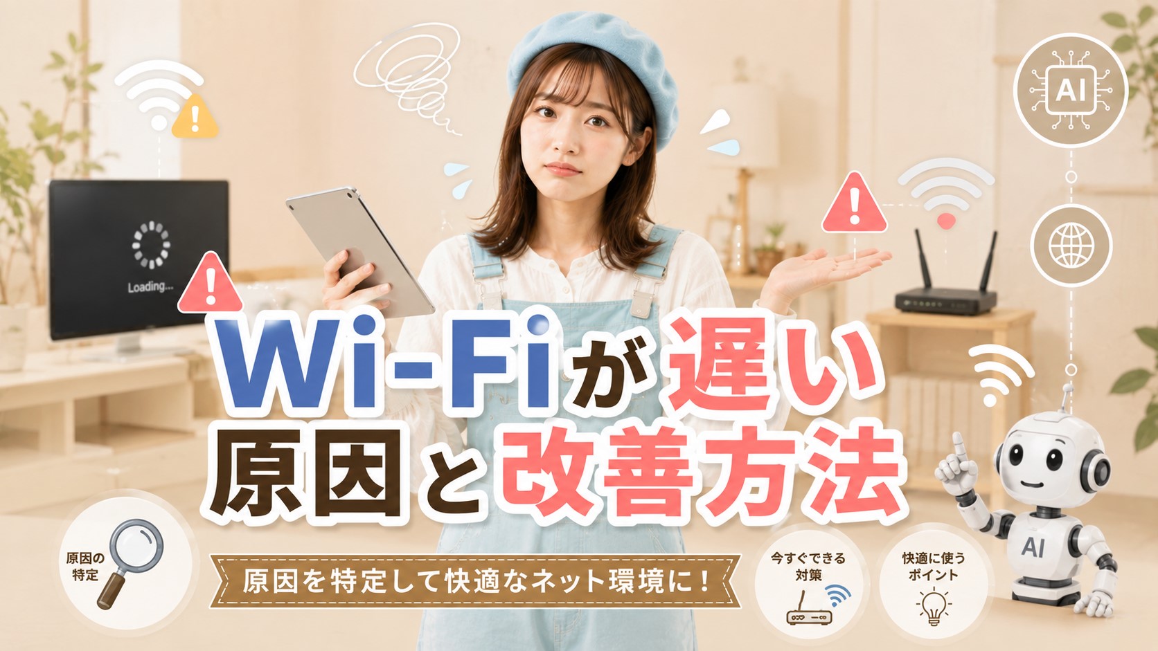 Wi-Fiが遅い原因と改善方法