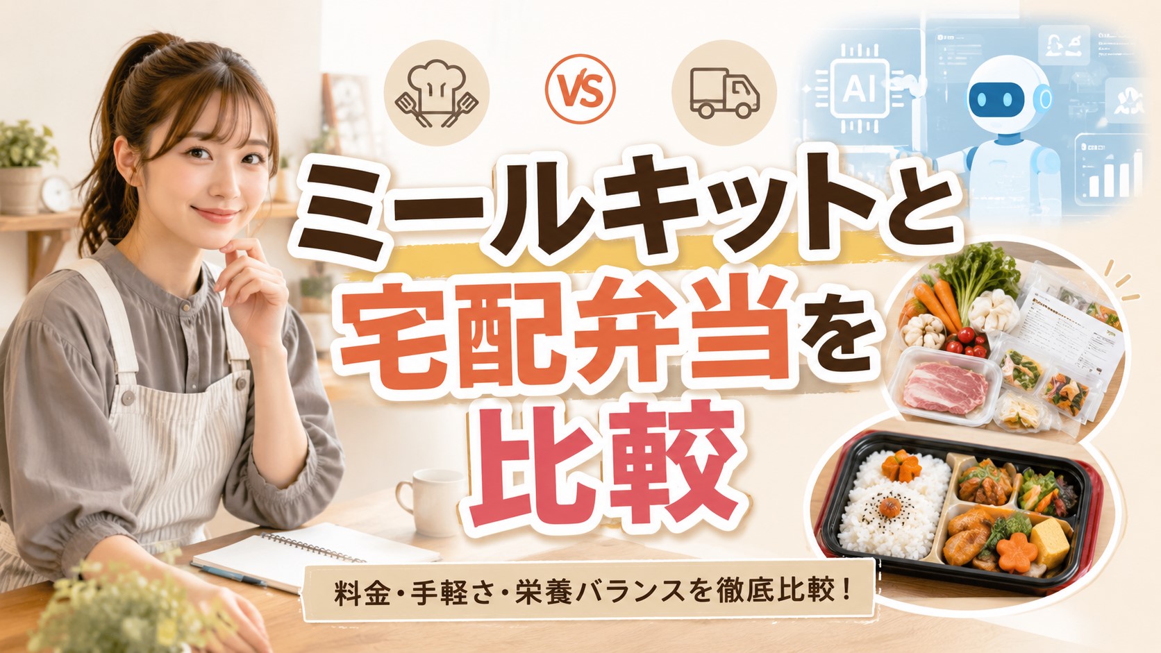ミールキットと宅配弁当を比較