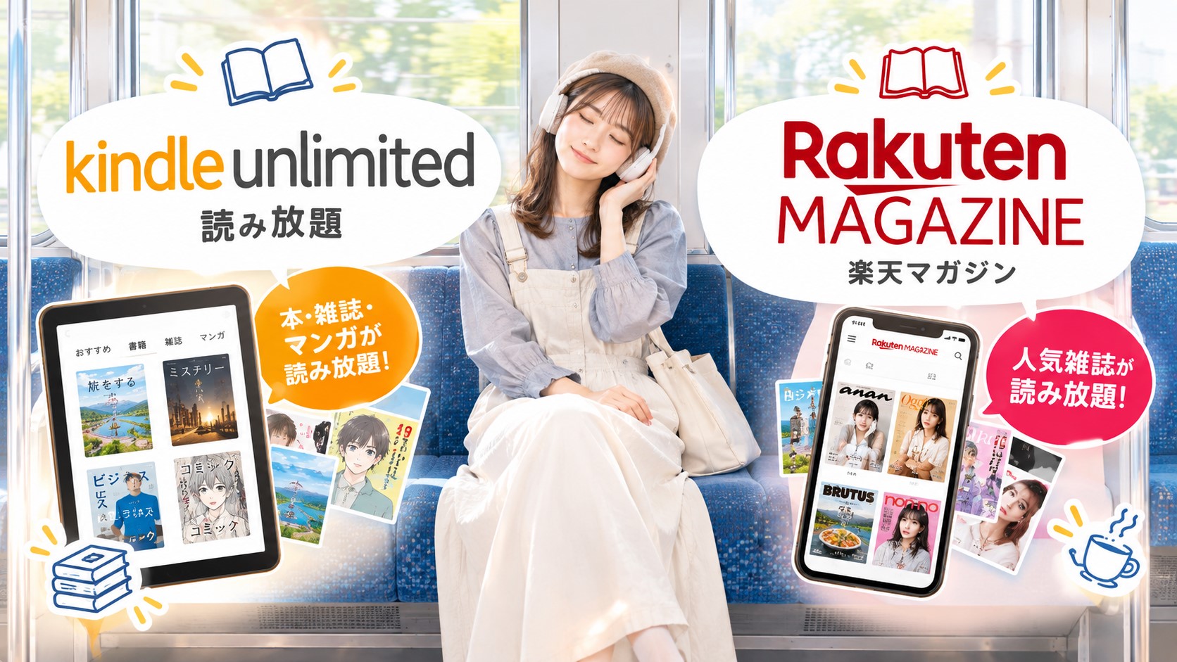 Kindle Unlimitedと楽天マガジンを比較　
